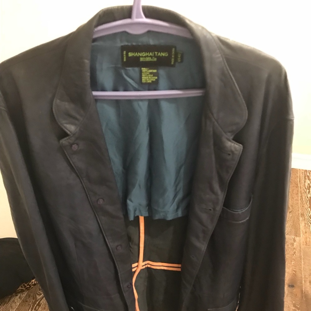 Blue leather Shanghai Tang Jacket